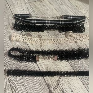 Black and white chokers.